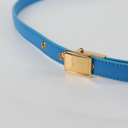 Christian Dior Bobby East West Shoulder Bag Leather Blue Gold