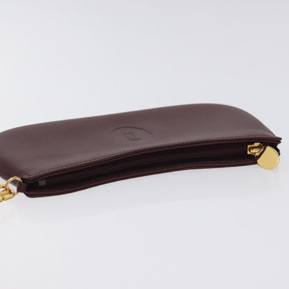 Cartier Must Line Chain Pouch Leather Bordeaux Gold