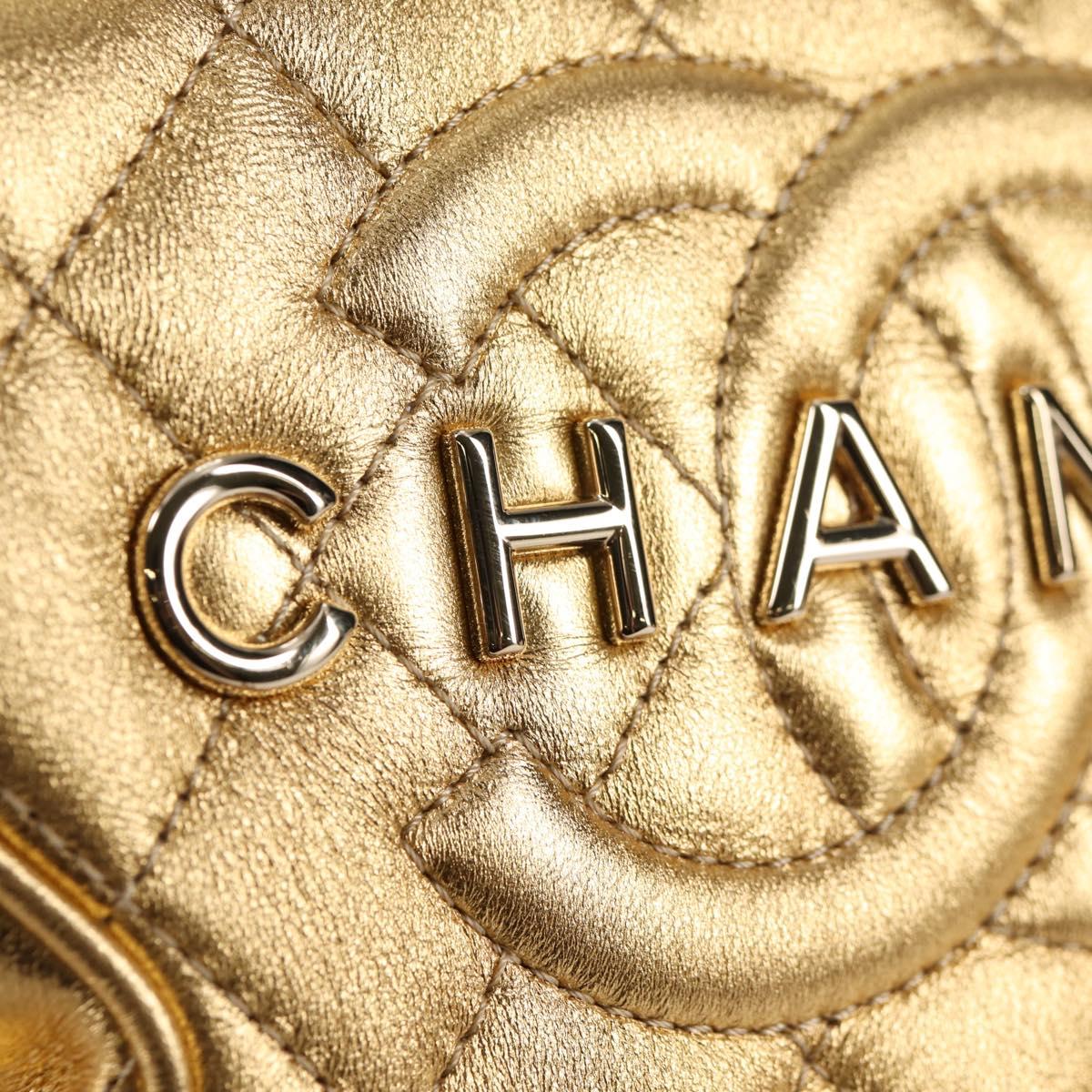 Chanel Matelasse Chain Shoulder Bag Leather Gold Cc