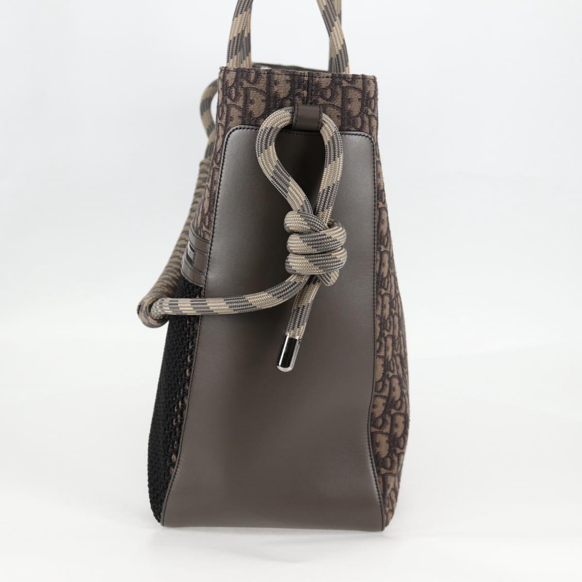 Christian Dior Tote Bag Trotter Canvas Gray Silver