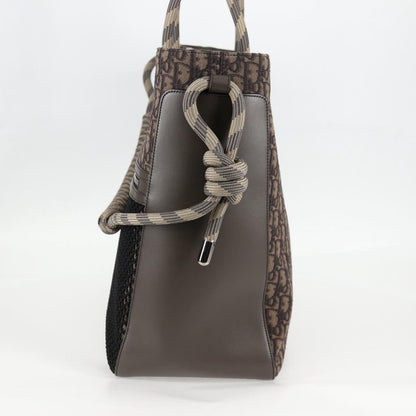 Christian Dior Tote Bag Trotter Canvas Gray Silver