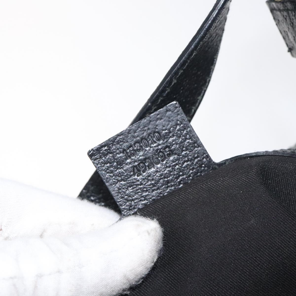 Gucci Gg Canvas Shoulder Bag Black Gold 153010