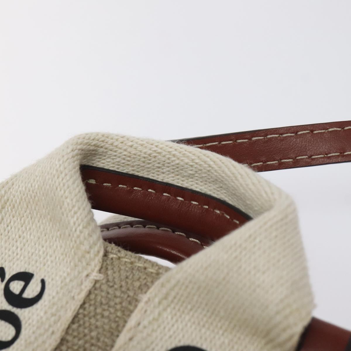 Chloe Woody Hand Bag Canvas 2WAY Ivory