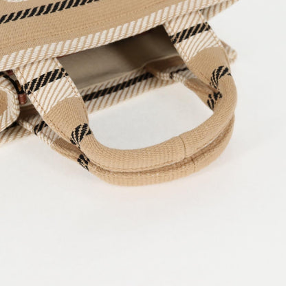Celine Triomphe Small Cabas Tice Tote Bag Canvas Beige Gold