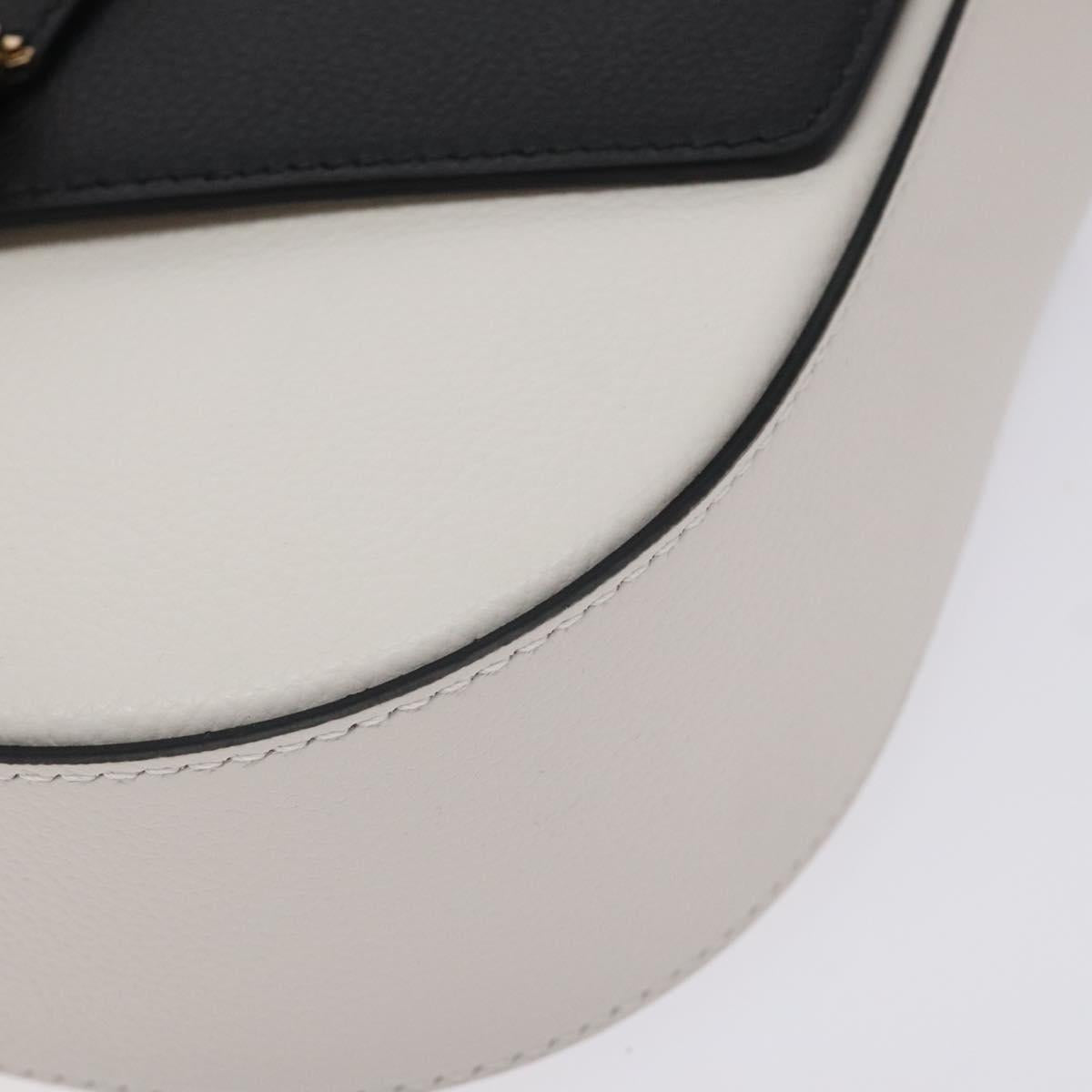 Versace Shoulder Bag Leather Black Gold White