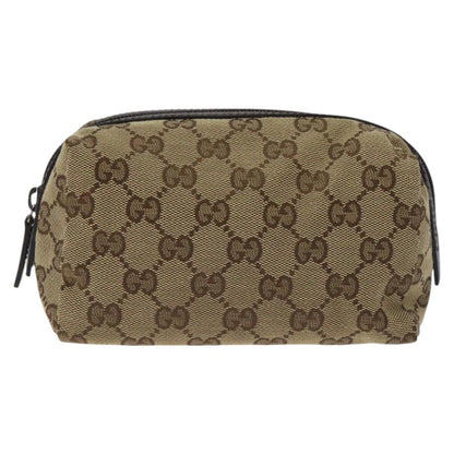 Gucci Gg Canvas Pouch Beige Silver 245952