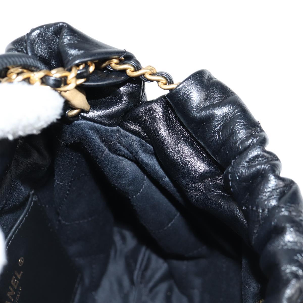 Chanel Chain Chanel 22 Shoulder Bag Leather Black Gold Cc