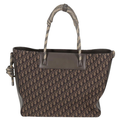 Christian Dior Tote Bag Trotter Canvas Gray Silver
