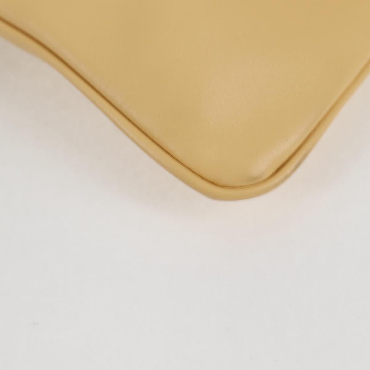 Celine Cuir Triomphe Drawstring Mobile Pouch Leather Yellow