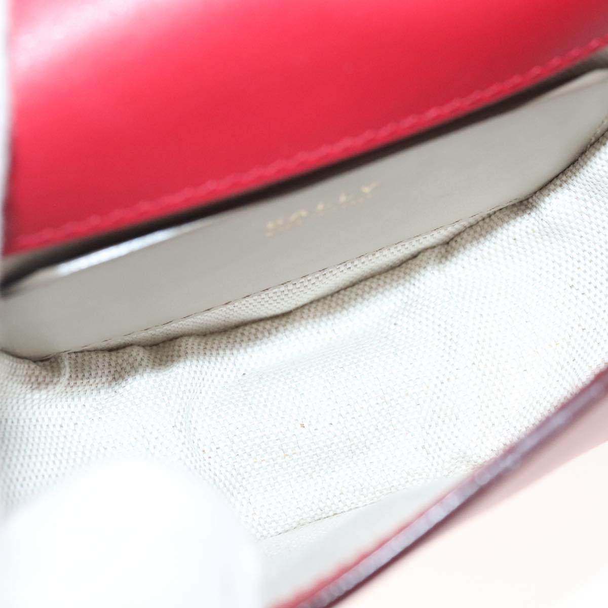 Bally Shoulder Bag Leather Red Gold