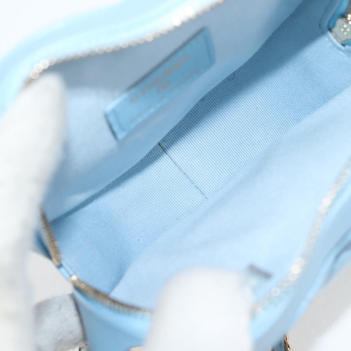 Chanel Matelasse Chain Shoulder Bag Lamb Skin Blue Gold Cc