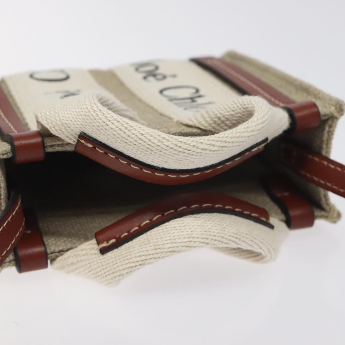 Chloe Woody Hand Bag Canvas 2WAY Ivory