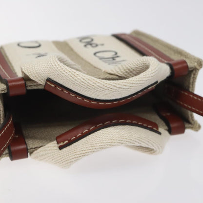 Chloe Woody Hand Bag Canvas 2WAY Ivory