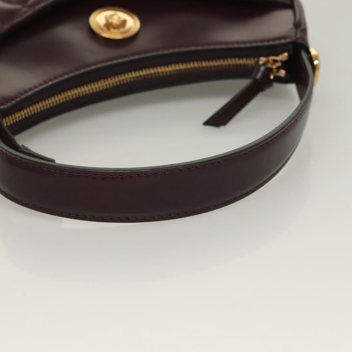 Versace Shoulder Bag Leather 2WAY Brown Gold