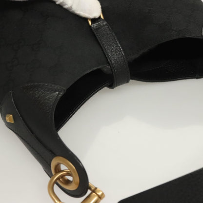 Gucci Gg Canvas Jackie Shoulder Bag Black Gold 120888