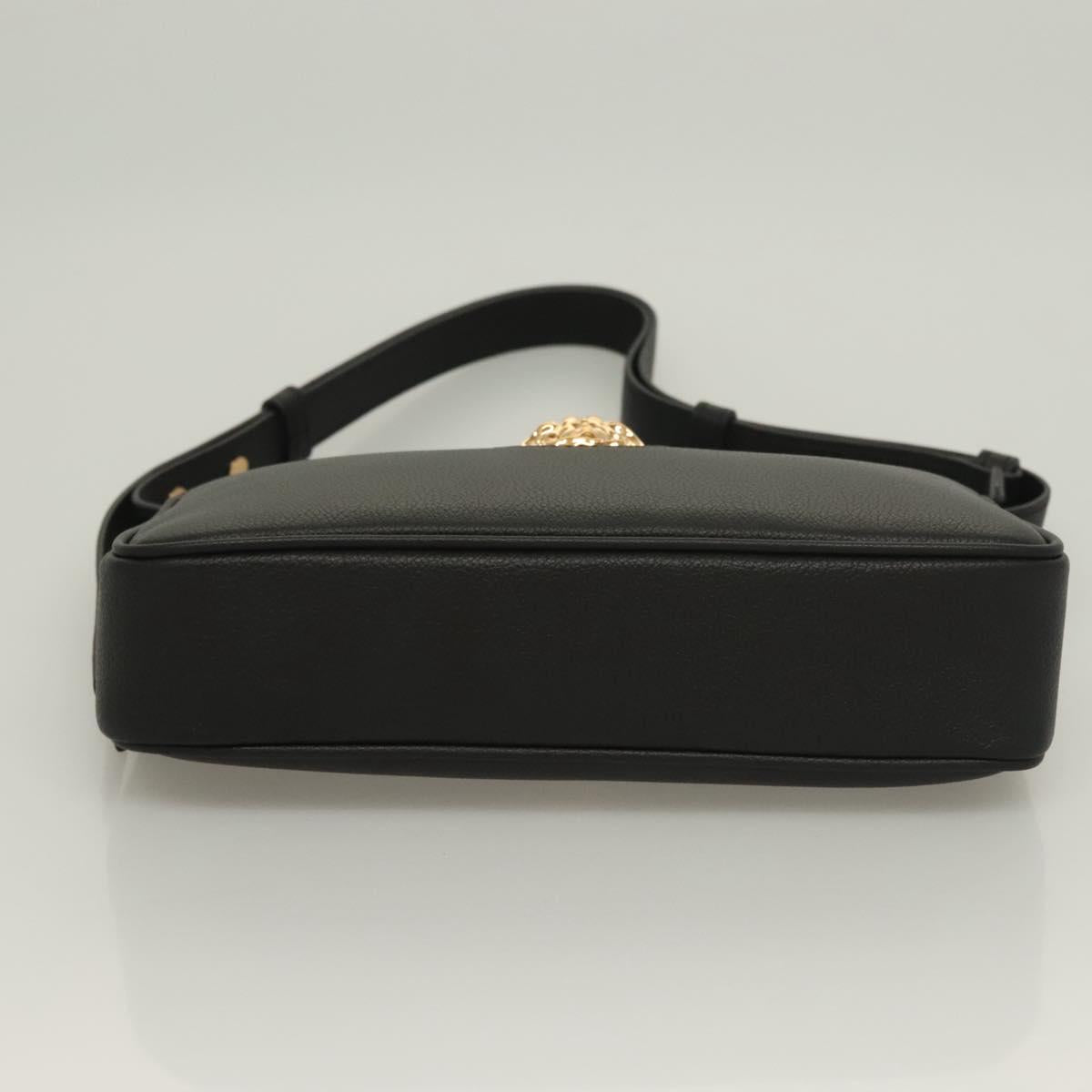 Versace Shoulder Bag Leather Black Gold
