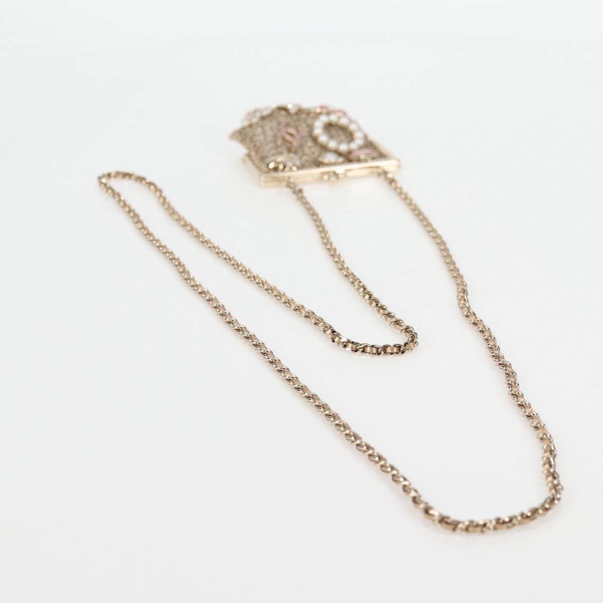 Chanel Camellia Coco Mark Chain Pouch Metal Gold Ap2890 Cc