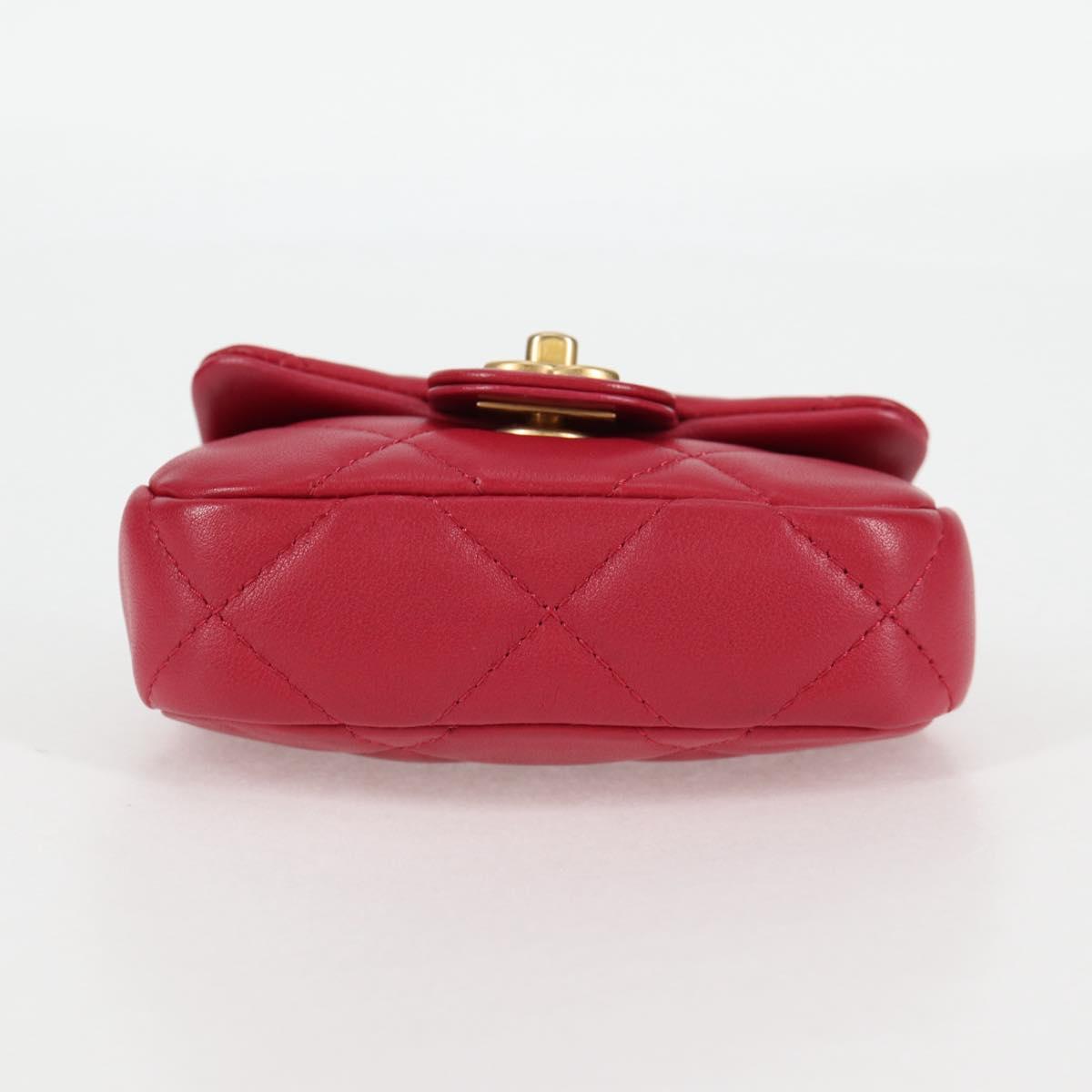 Chanel Matelasse Chain Shoulder Bag Lamb Skin Pink Gold Cc