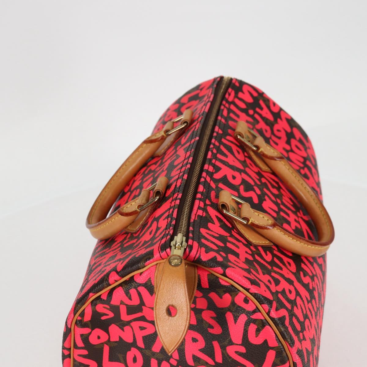 Louis Vuitton Monogram Graffiti Speedy 30 Hand Bag Pink M93704 Lv