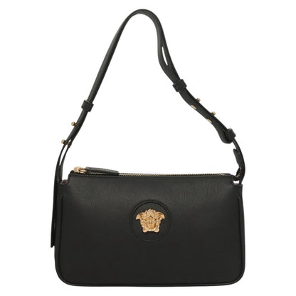 Versace Shoulder Bag Leather Black Gold