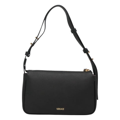 Versace Shoulder Bag Leather Black Gold