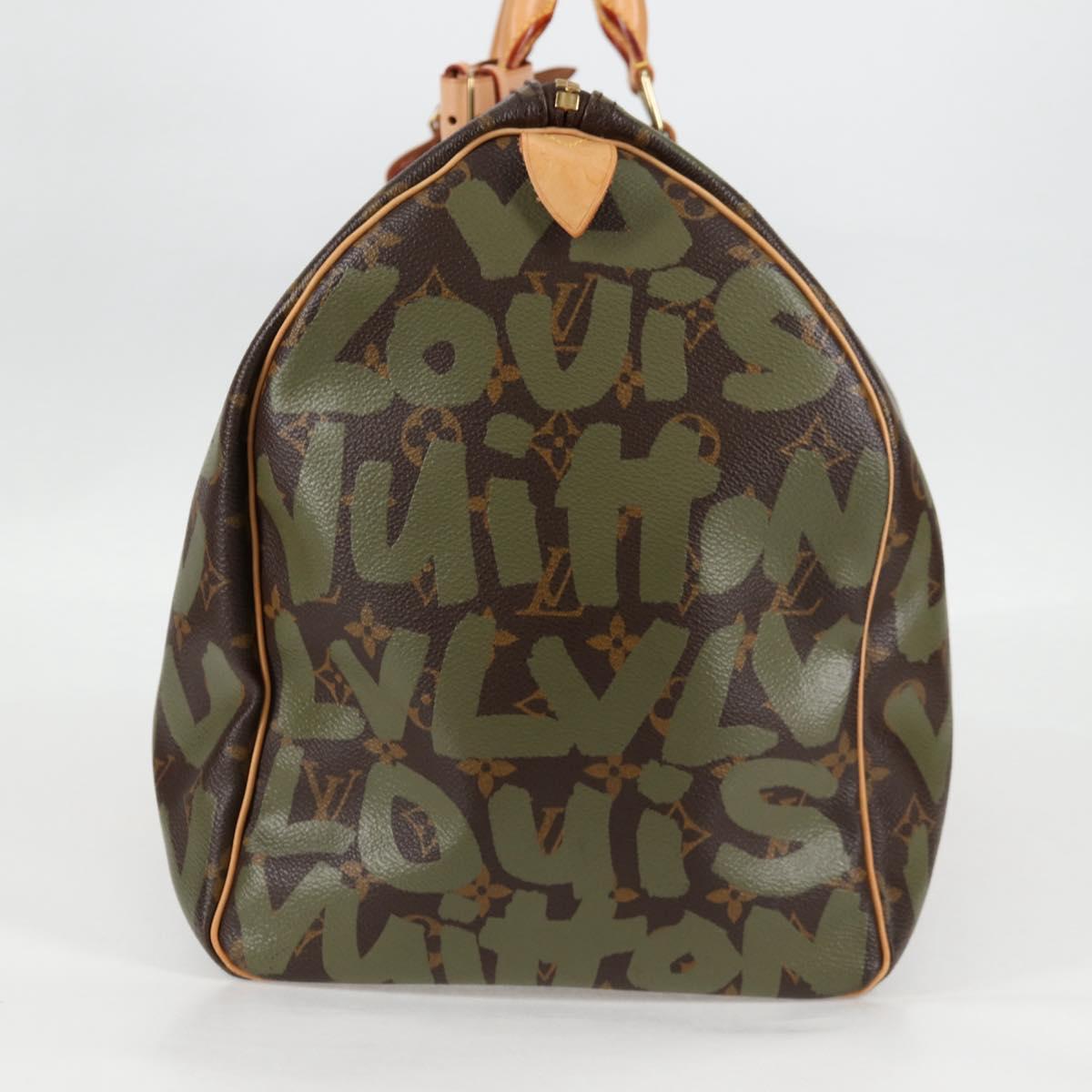 Louis Vuitton Monogram Graffiti Keepall 50 Boston Bag Khaki M92196