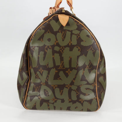 Louis Vuitton Monogram Graffiti Keepall 50 Boston Bag Khaki M92196