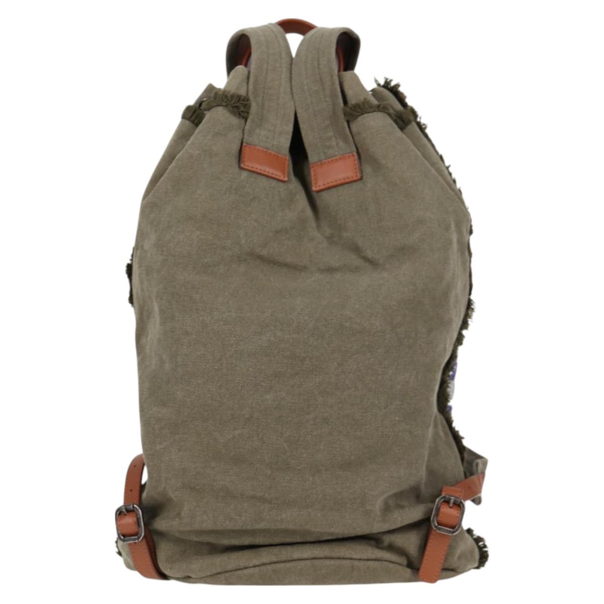 Chanel Backpack Canvas Green Cc