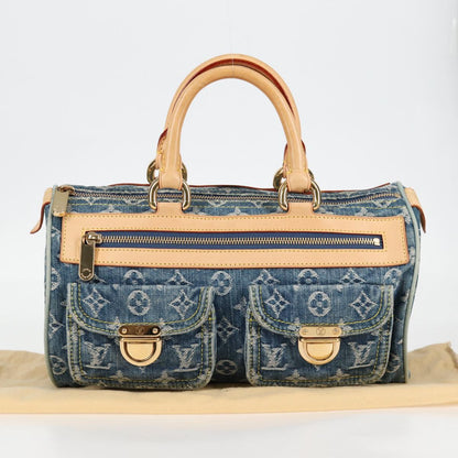 Louis Vuitton Monogram Denim Neo Speedy Hand Bag Blue M95019 Lv