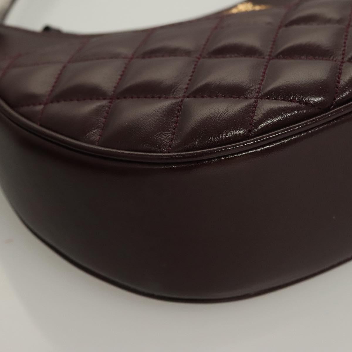 Versace Shoulder Bag Leather 2WAY Brown Gold