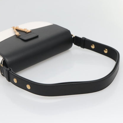 Versace Shoulder Bag Leather Black Gold White