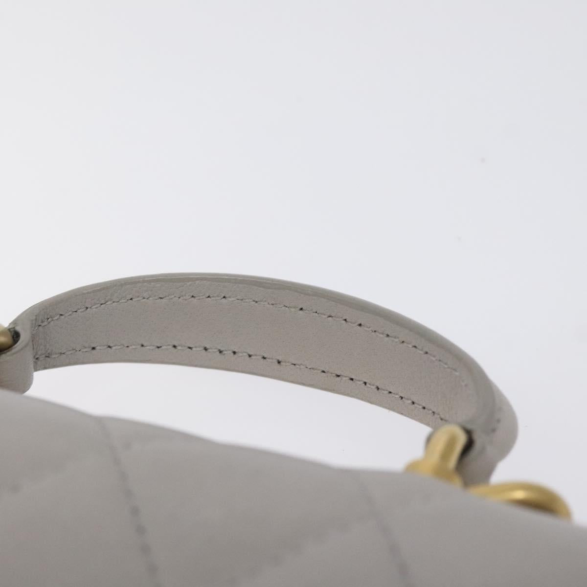 Chanel Matelasse Chain Wallet Shoulder Bag Lamb Skin Gray Gold Cc