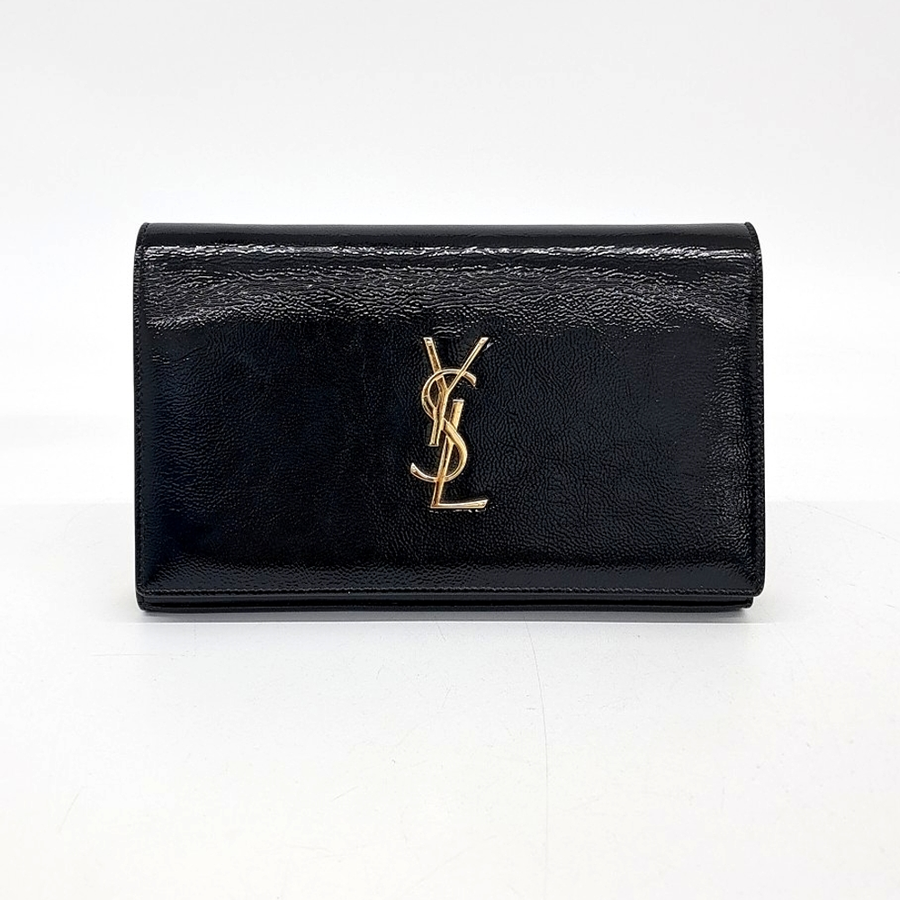 Saint Laurent Patent Monogram Chain Clutch And Crossbag (377829) (10006964)