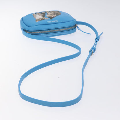 Balenciaga Camera Bag Every Day Bag Leather Blue Silver 489809