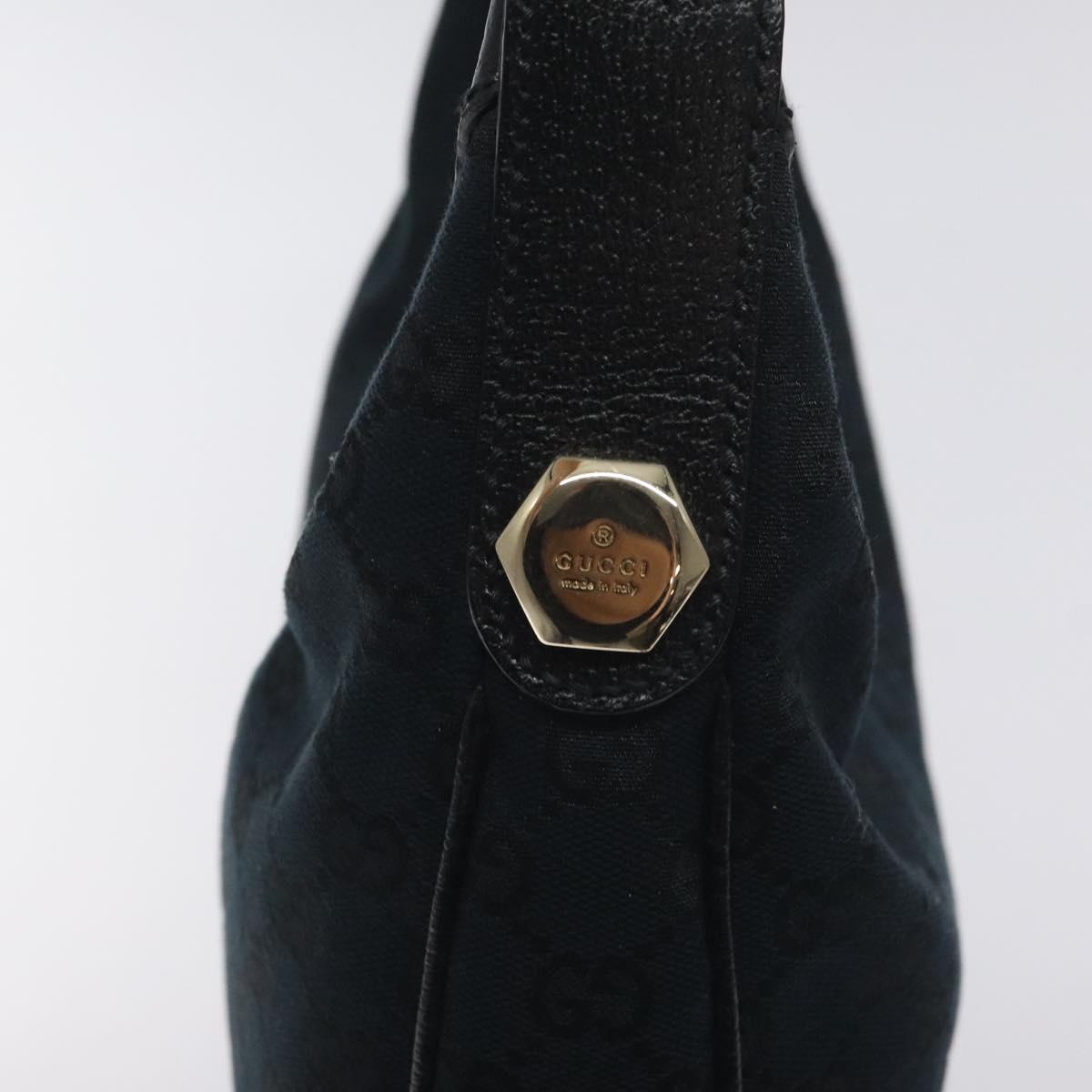 Gucci Gg Canvas Shoulder Bag Black Gold 153010