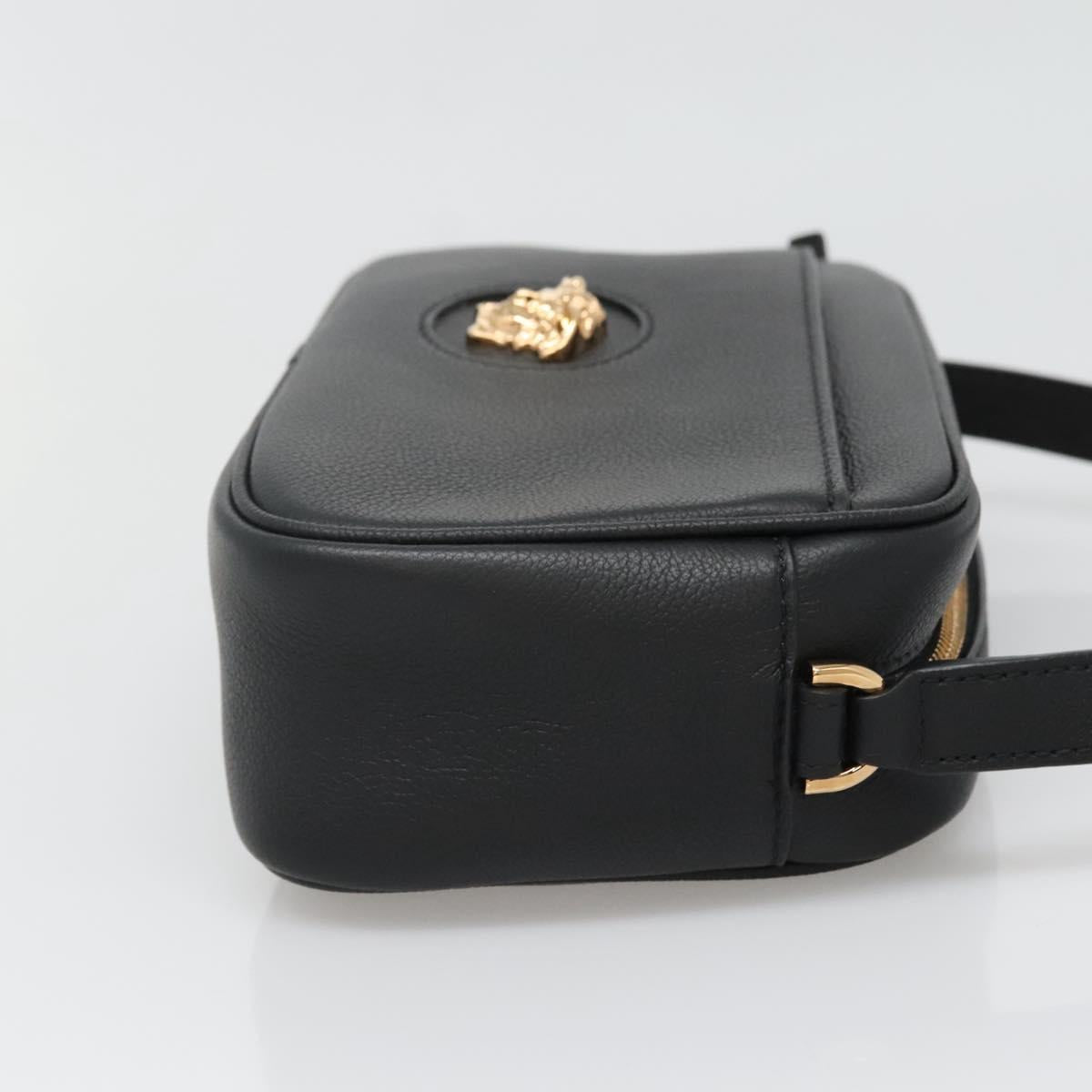 Versace Shoulder Bag Leather Black Gold