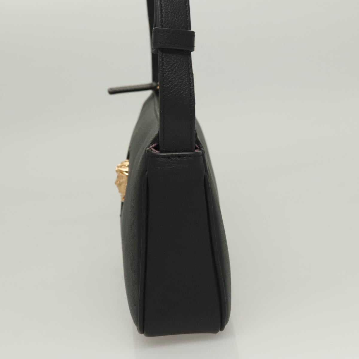 Versace Shoulder Bag Leather Black Gold
