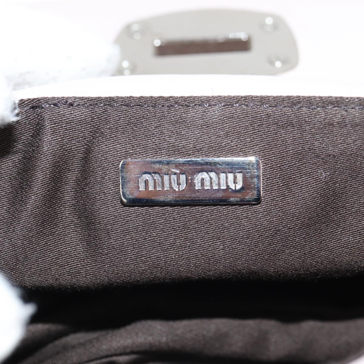 Miu Miu Studs Chain Shoulder Bag Leather Pink Silver