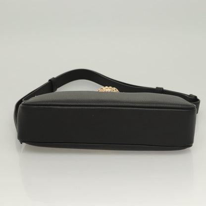 Versace Shoulder Bag Leather Black Gold