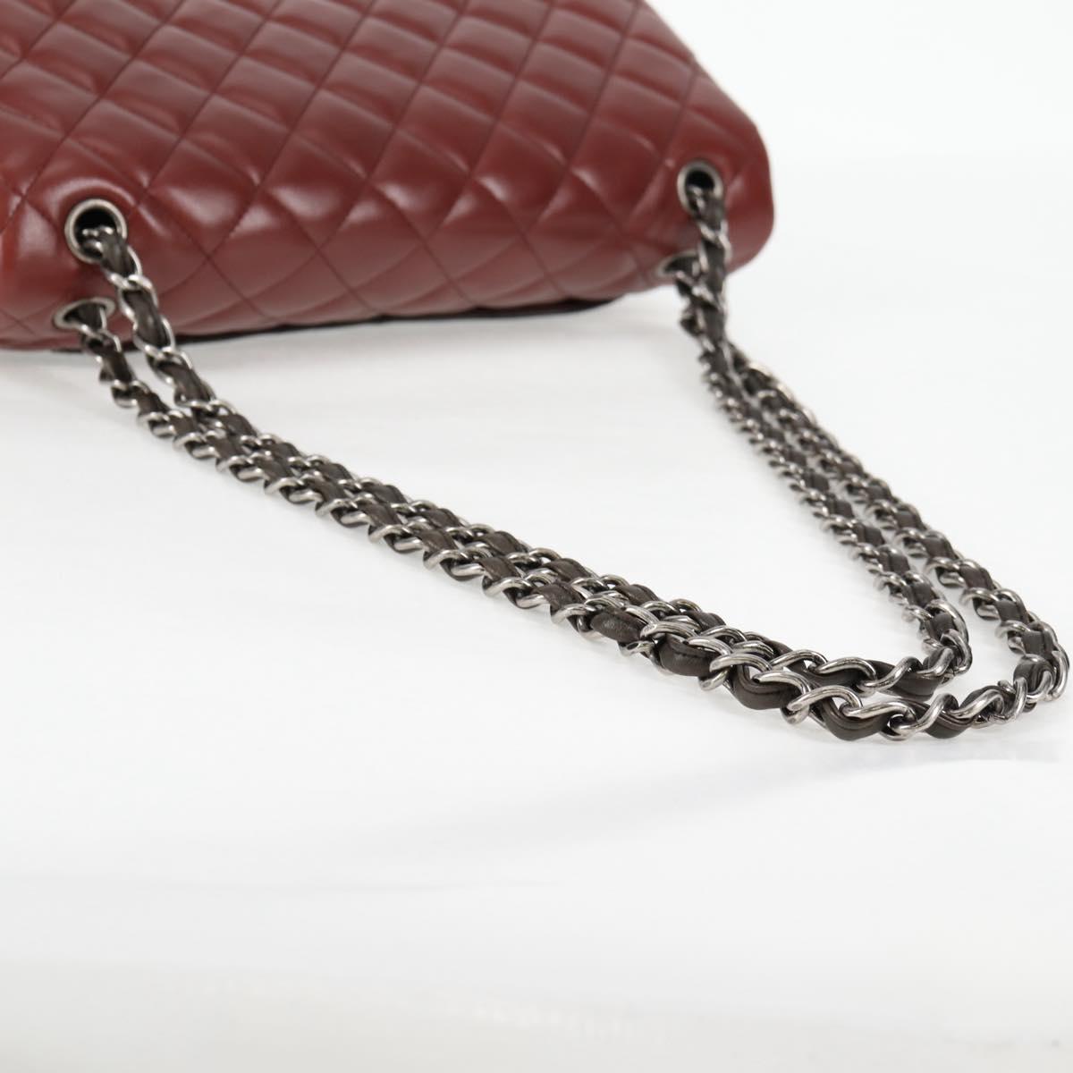 Chanel Big Matelasse Chain Shoulder Bag Lamb Skin Brown Cc