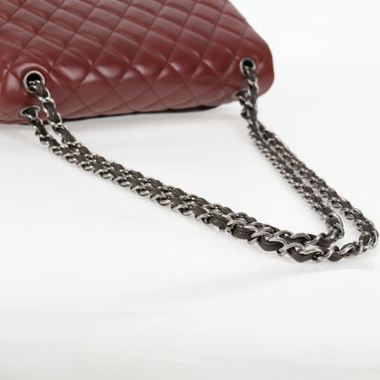 Chanel Big Matelasse Chain Shoulder Bag Lamb Skin Brown Cc