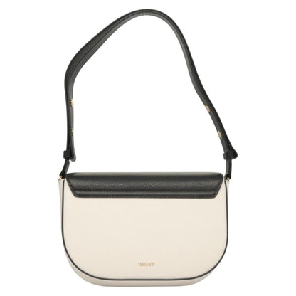 Versace Shoulder Bag Leather Black Gold White