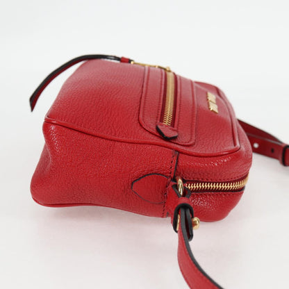 Miu Miu Shoulder Bag Leather Red Gold