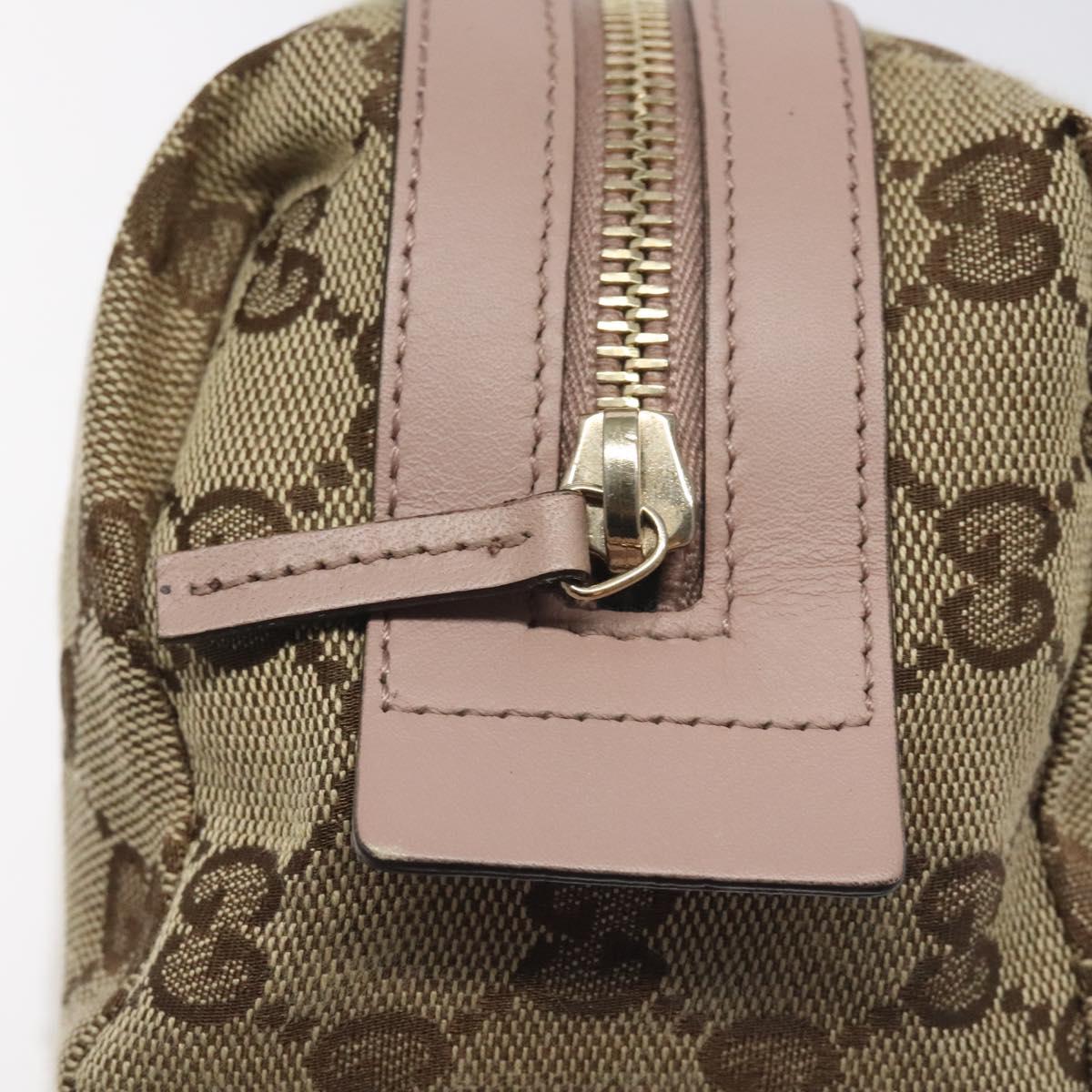 Gucci Gg Canvas Pouch Beige Gold 256636