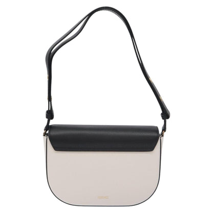 Versace Shoulder Bag Leather Black Gold White