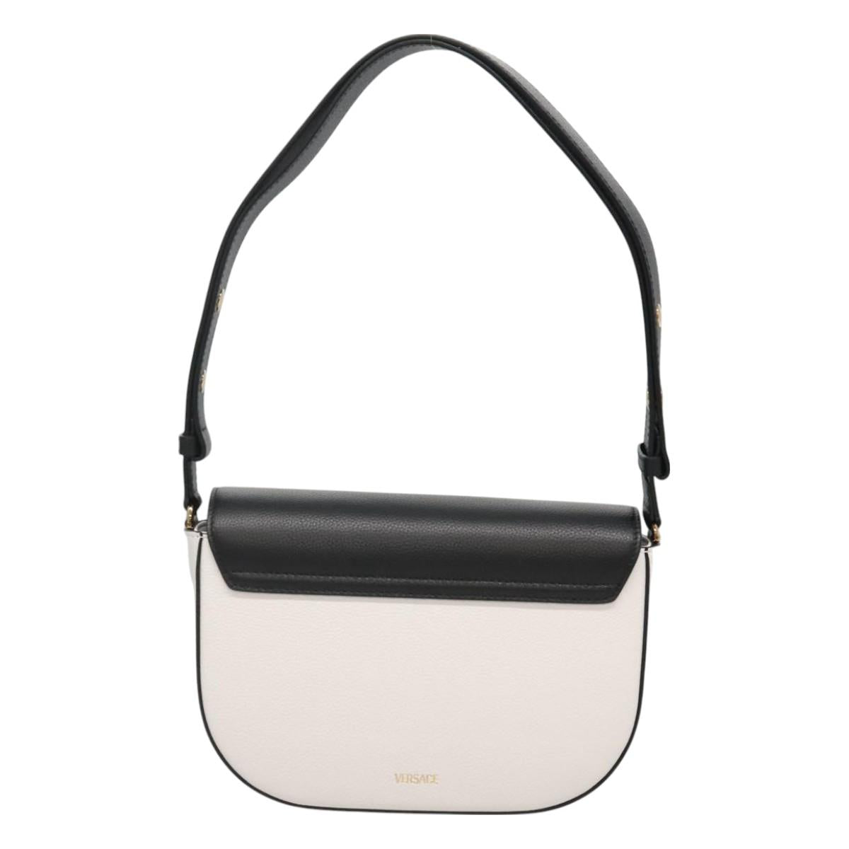 Versace Shoulder Bag Leather Black Gold White