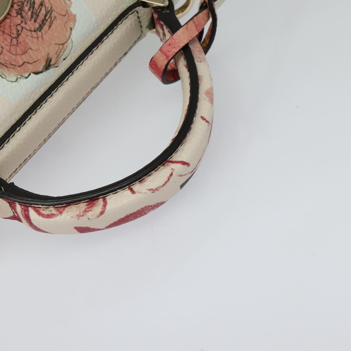 Salvatore Ferragamo Gancini Chain Hand Bag Leather 2WAY Pink Gold
