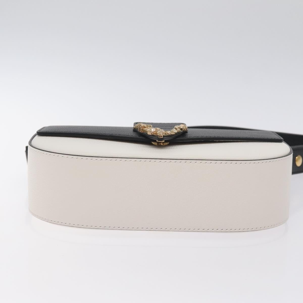 Versace Shoulder Bag Leather Black Gold White