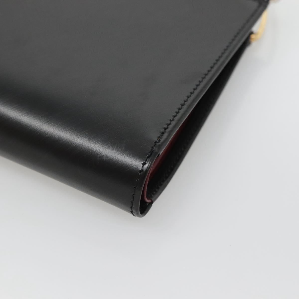 Cartier Trinity Wallet Bag Hand Bag Leather Black