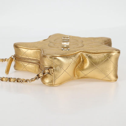 Chanel Matelasse Chain Shoulder Bag Leather Gold Cc